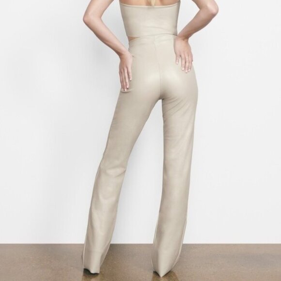 SKIMS Faux Leather Boot Cut Pants Shell 3X - Picture 3 of 12